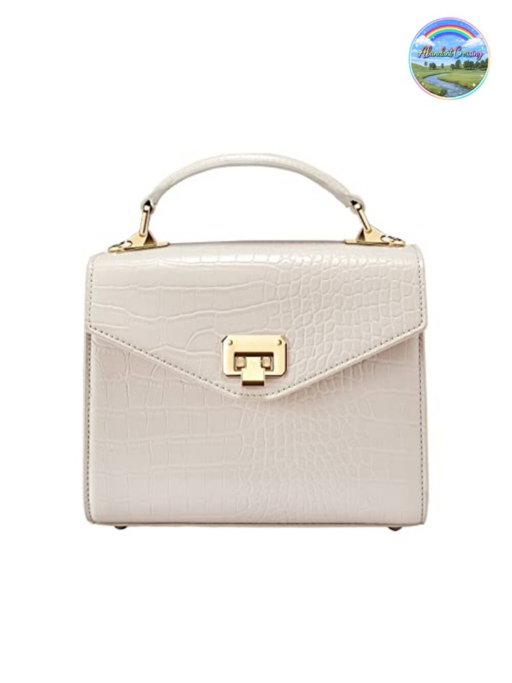 Vintage Top Handle Handbag Faux Leather Satchel Purse with Detachable Strap